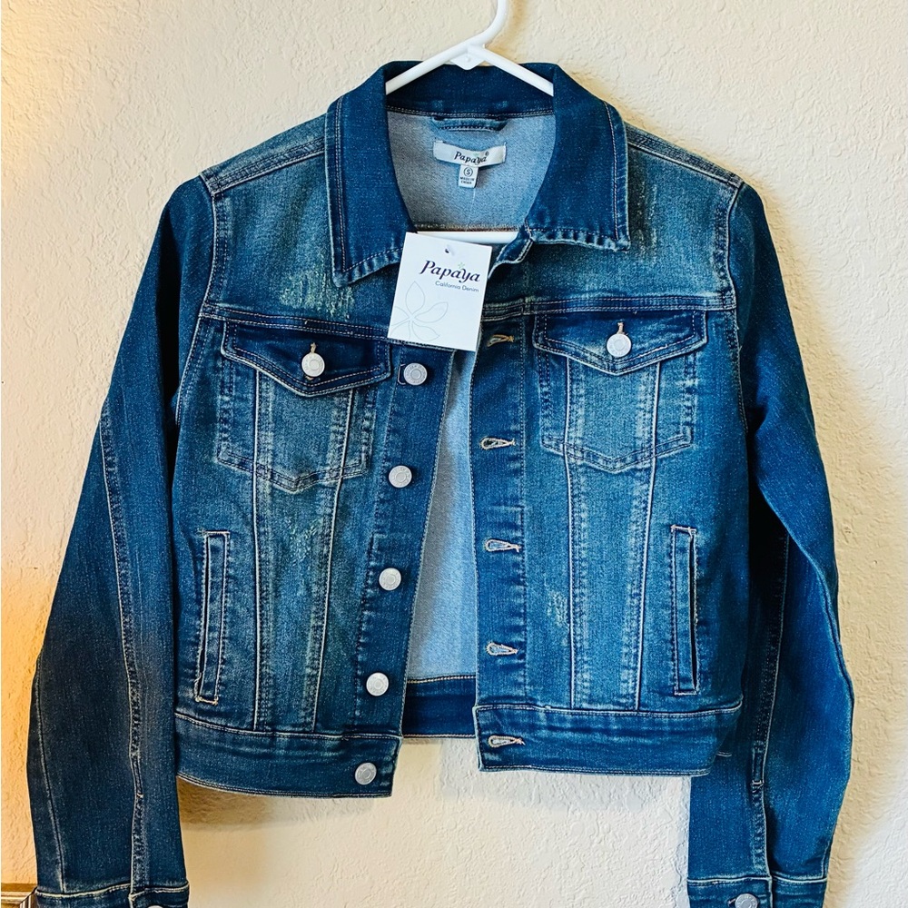 Papaya Blue Denim Buttoned Jacket